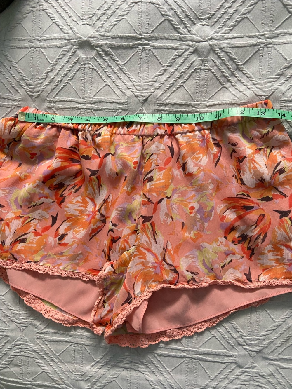Aritzia Talula Pink and Orange Floral Flowy Shorts - Picture 9 of 11